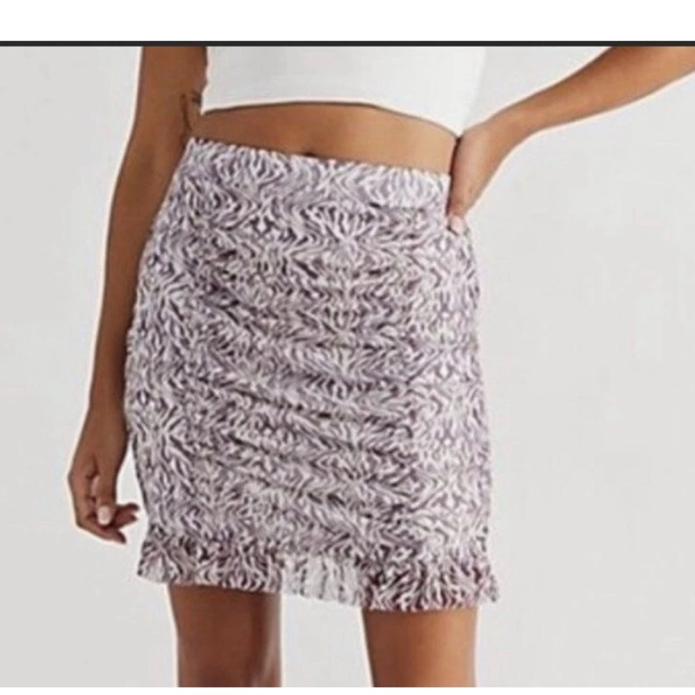 Free People dark Purple zebra print Mini Skirt
